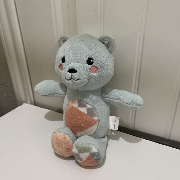 Laura Ashley Light Blue Teddy Bear Plush Soft Baby 12" Stuffed Animal Toy - Picture 5 of 9